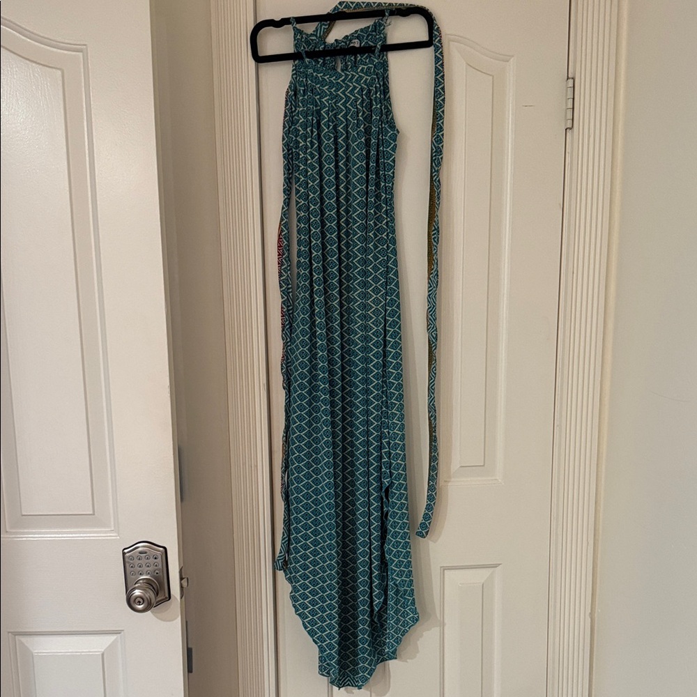 Y Why? Teal and Black Patterned Dress